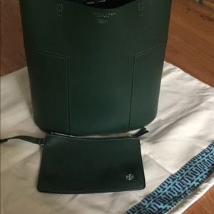 Tory Burch leather bag and wristlet with dust bag